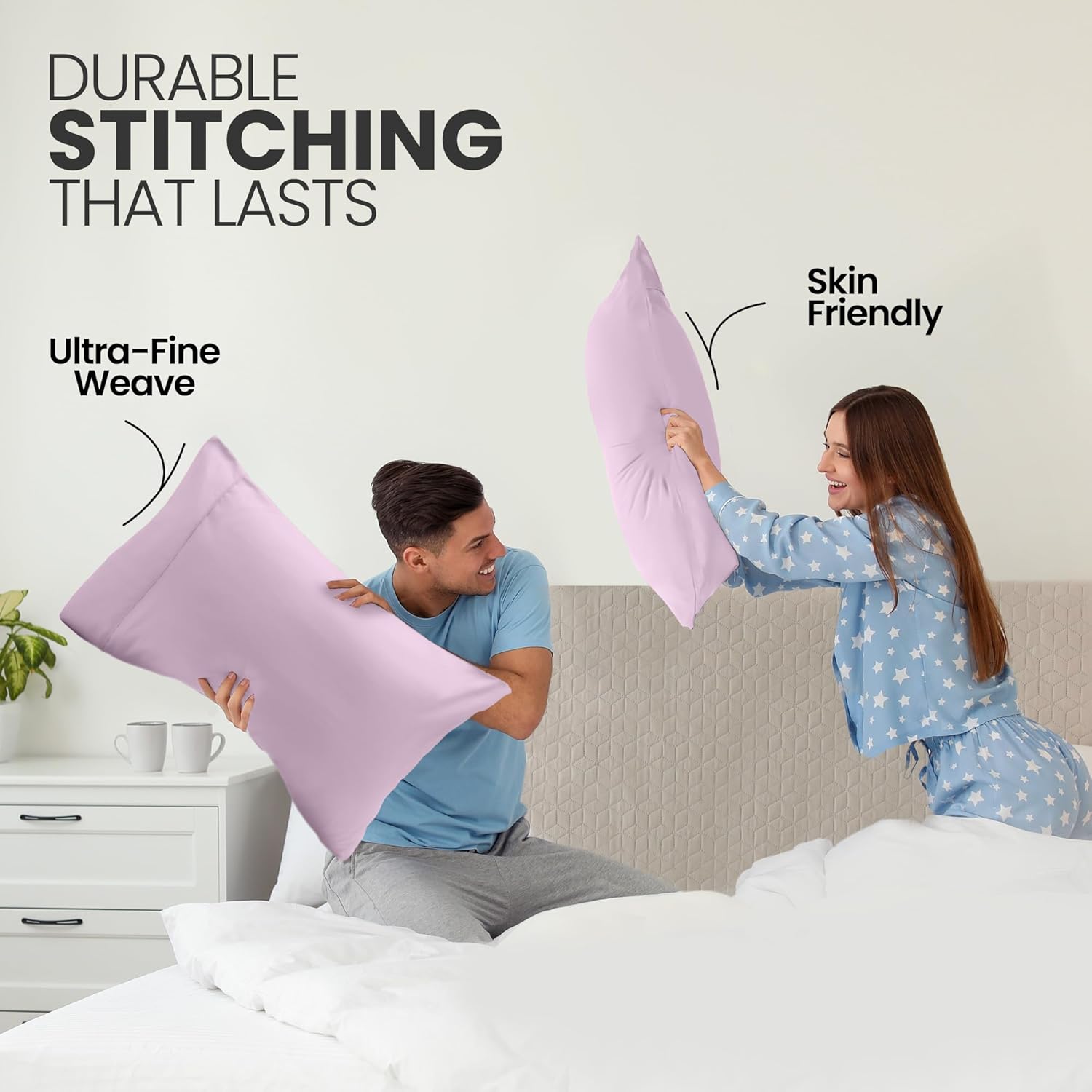 Utopia Bedding Queen Pillow Cases - Soft Brushed Microfiber - 2 Pack, Lavender, 20 x 30 Inches