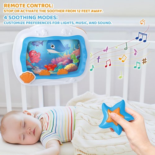 Baby Sleep Soother Musical Toy, Sound Machine with Light & Soothing Sounds, Infant Crib Mobile Hanging & Car Travel Toy, Sensory Dream Soother for Newborns 0-3 Years