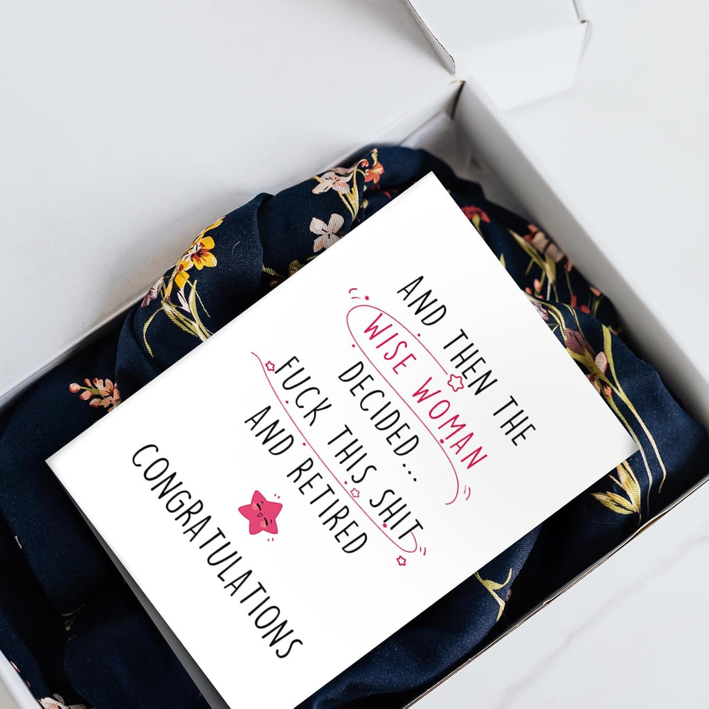 SuperShunhu Funny Retirement Card for Women, Colleague Leaving Work Card, Retiring Card Gift for Coworker, Humor Happy Retirement Card, The Wise Women Retired Congratulation Card