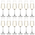 YANGNAY Champagne Flutes Set of 12, 7.5 oz Stemmed Champagne Glasses, Sparkling Wine Glasses for Party, Clear