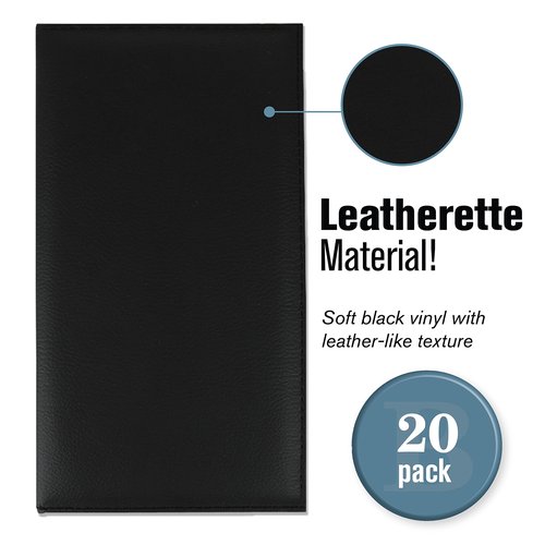 BankSupplies Leatherette Guest Check Presenters for Restaurants Set of 20 Water-Resistant Server Books with Credit Card and Side Pockets 5.5 x 10 Inches