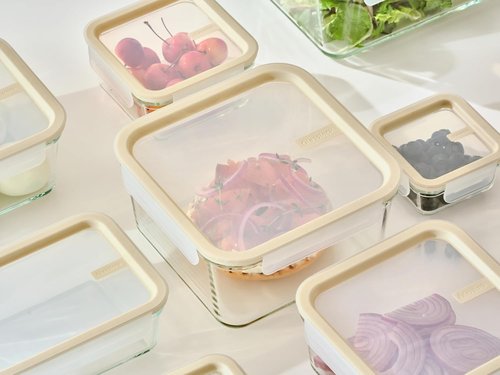 Glasslock Sens 24-Piece Glass Food Storage Set - Airtight, Leakproof & Microwave Safe | 8 Sizes, Anti-Slip Lid