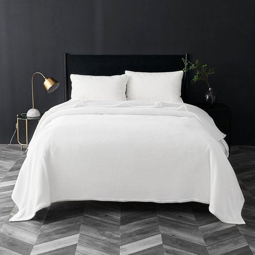 Bedsure GentleSoft Fleece Blanket - King Size White Plush Cozy Microfiber, 108x90 Inches