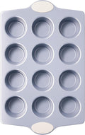BRONYPRO 12-Cup Non-Toxic Nonstick Ceramic Muffin Pan - Heavy Duty, PFOA-Free, Oven Safe, Cream White