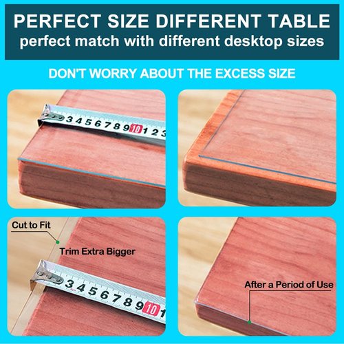 38x96 inch PVC Vinyl Table Pad for Coffee Conference Table Kitchen Countertop Cover Clear Plastic Table Top Cloth for Dinner Buffet Wedding Birthday Party Table Water Heat Resistant Non-slip Dustproof