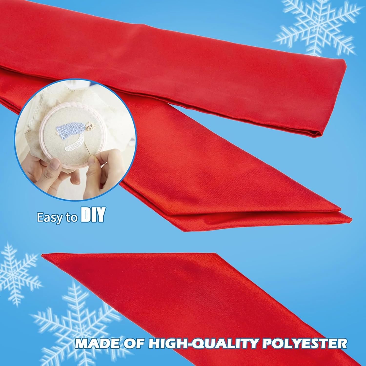 RunNico Front Door Wreath Blank Sash - Red 3.3" W x 52.8" L for Christmas & Halloween Decor
