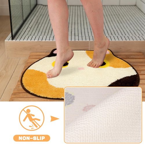 NIGOWAYS Bathroom Rug - Bathroom Mat,Calico Cat Rug,Soft Cat Bath Mat,Non Slip Bath Mats for Bathroom Kitchen Bedroom,Home Decorations(20 * 22inch)