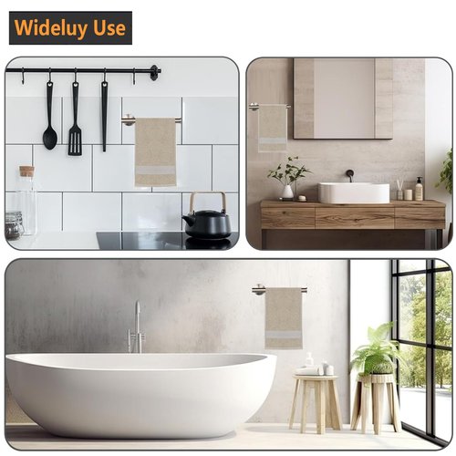 Sotuai Hand Towel Holder - 9" Modern Design Towel Ring, Thicken SUS 304 Stainless Steel Towel Holder for Bathroom Wall, Contemporary Hand Towel Rack - Brushed Nickel