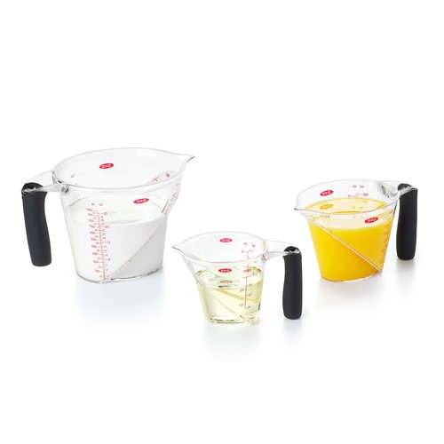 OXO Good Grips 3-Piece Plastic Mixing Bowl Set + OXO Good Grips 3-Piece Angled Measuring Cup Set