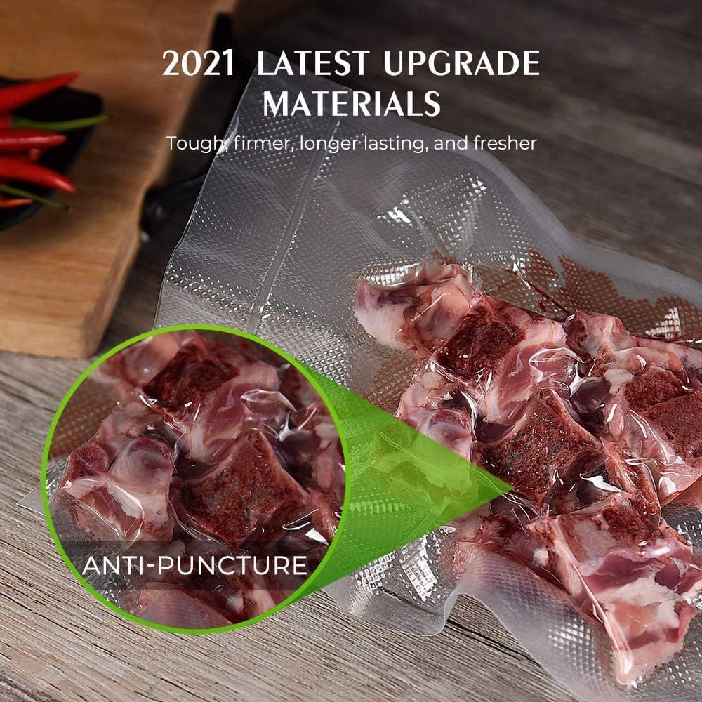 Vacuum Sealer Bags - Commercial Grade BPA-Free Food Storage | 6 Pack: 3 Rolls 11" x 20' & 3 Rolls 8" x 20' - Durable Cut-to-Length for Sous Vide Cooking
