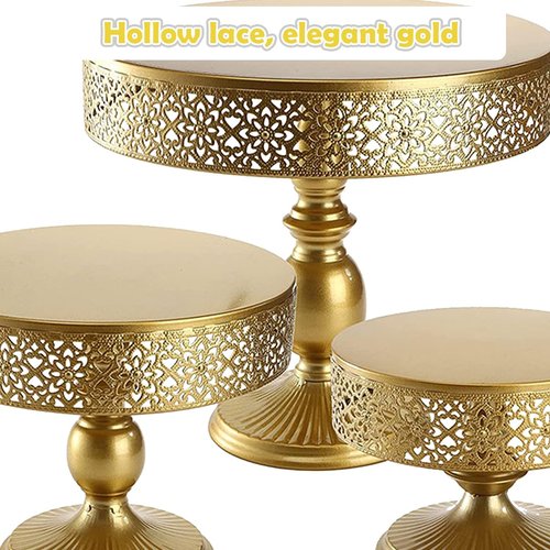 Voittozege 10 Pcs Gold Cake Stand Set, Metal Cupcake Holder Dessert Table Stands and Trays, Pastry Candy Fruits Serving Plate Display for Christmas, Wedding, Birthday, Anniversary