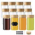 BPFY 12 Pack 4oz Glass Shot Bottles with Caps, 120ml Borosilicate Glass Juice Shot Bottles, Dishwasher & Freezer Safe, Reusable Wellness Ginger Shot Glass Jars with Lids for Juicing