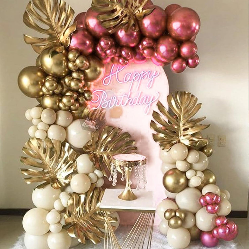 PartyWoo Metallic Pink Balloons - 50pcs 12 Inch Chrome Hot Pink for Birthday & Wedding Decor