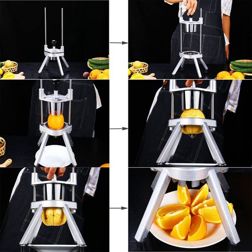 Generic Commercial Lemon & Lime Wedge Slicer Cutter, 4/6/8/12 Wedges, Aluminum & Stainless Steel Blade, Lime Color, Manual, Kitchen & Restaurant Use