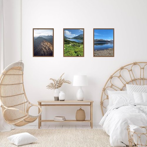 JCJMY Picture Frame - 10x14 Inch Brown Frame for Diamond Art | Horizontal & Vertical Wall Display