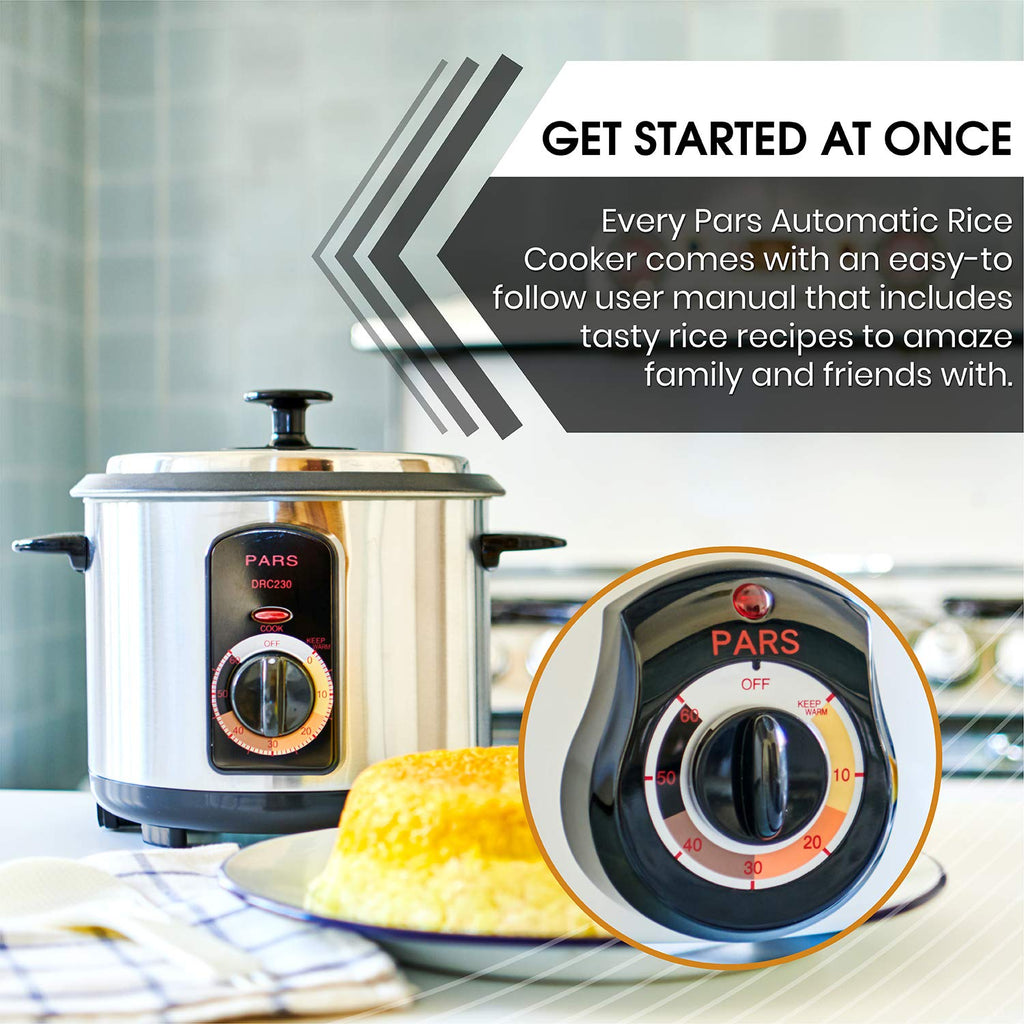 Pars Automatic Persian Rice Cooker - Tahdig Rice Maker Perfect Rice Crust, 15 Cup