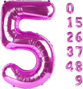 Skiennix 40-Inch Balloon Numbers - Big Rose Purple Birthday & Wedding Party Decor | 5 Balloons