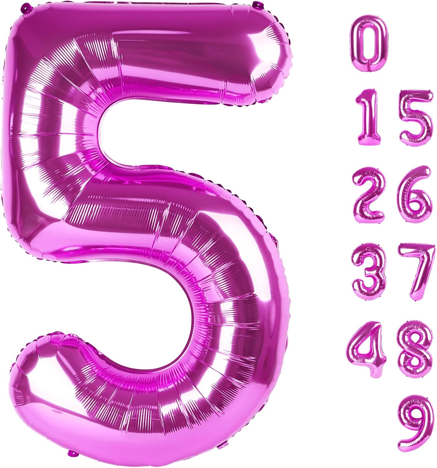 Skiennix 40-Inch Balloon Numbers - Big Rose Purple Birthday & Wedding Party Decor | 5 Balloons
