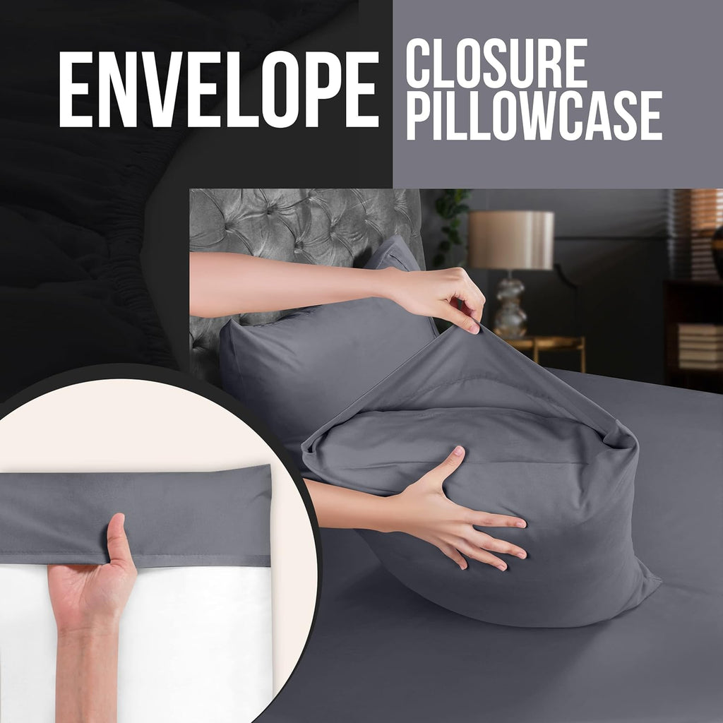 Utopia Bedding King Pillow Cases - 12 Pack - Soft Brushed Microfiber - Fade Resistant 20 X 40 Inches (Grey)