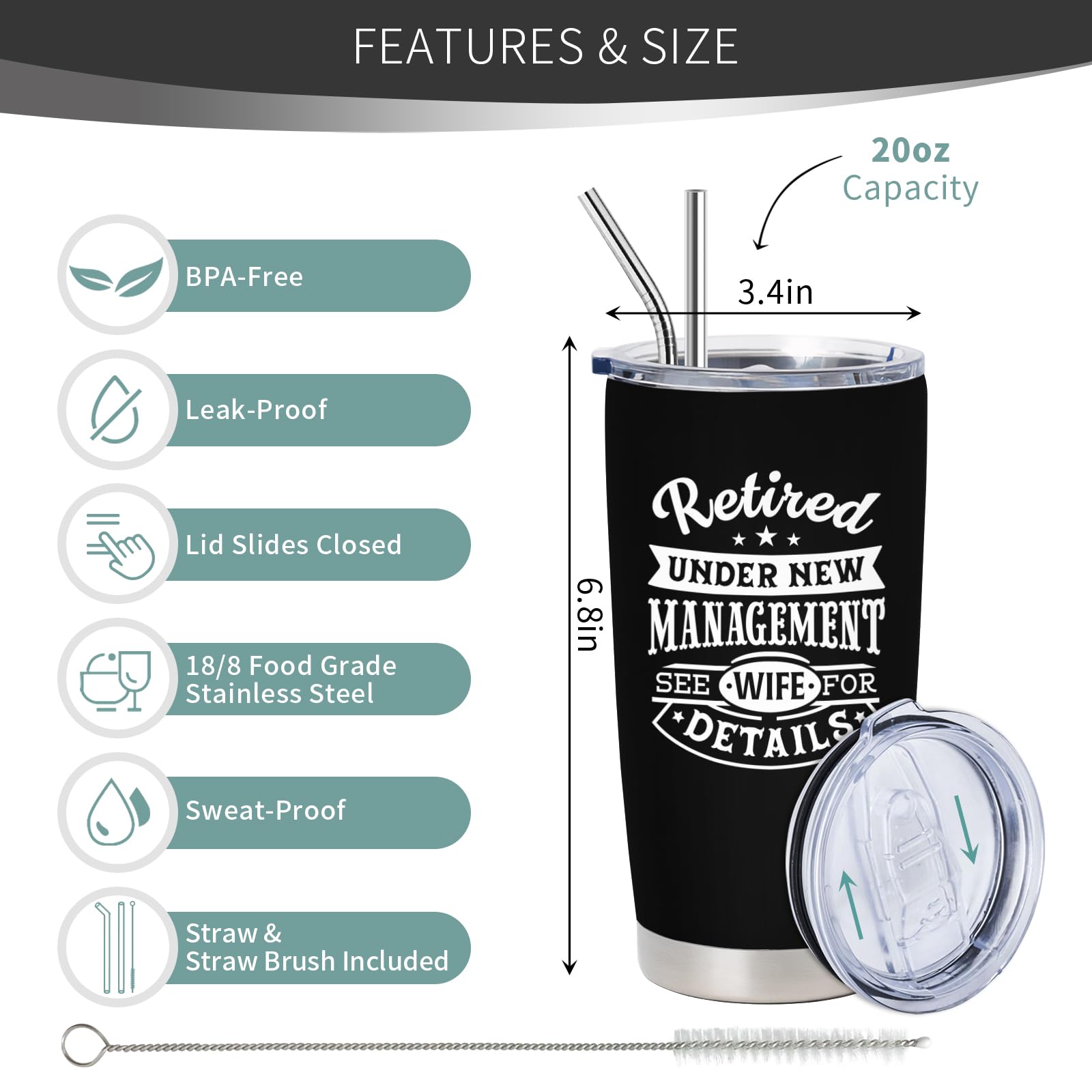 NVFCC Retirement Gifts For Men 2026, Funny Retirement Gifts, Retired Gifts For Men, Best Retirement Gift Ideas, Retirement Gifts For Men Coworkers 20 oz Stainless Steel Tumbler