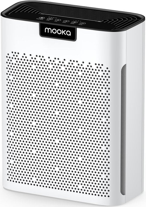 MOOKA H13 HEPA Air Purifier - Large Room Coverage Up to 2200 Ft² | Washable Filters & Fragrance, KJ190 White