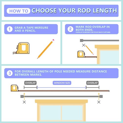 Byondeth Curtain Rods - Adjustable 16 to 60 Inch Window Rods with Antique Bronze Finish | Pack of 2