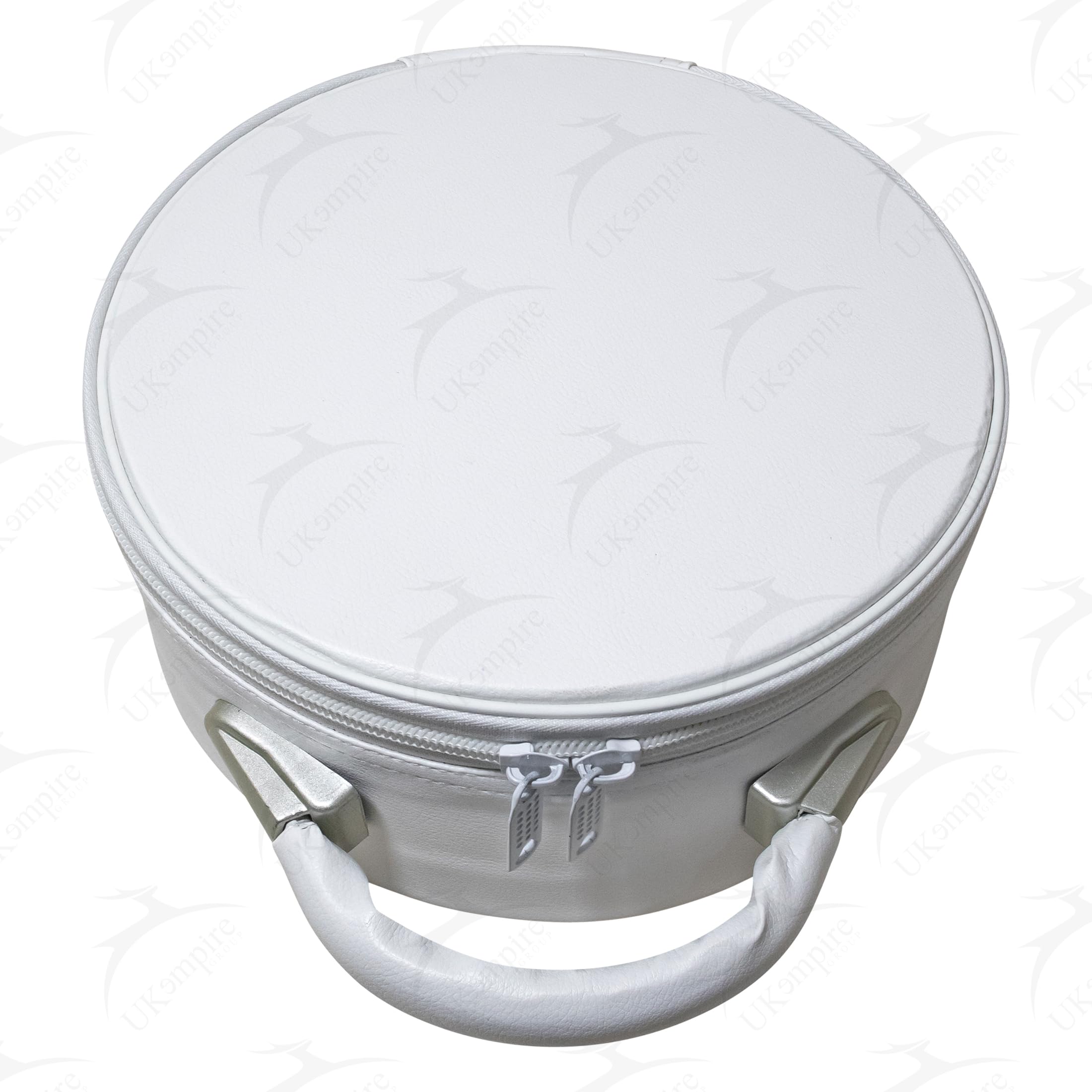 UK EMPIRE GROUP Premium Masonic Crown Cap Case Leather – Freemason Hat Storage Carrying Box, Blue (Plain) White (Plain)