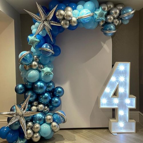 Awenztech Metallic Blue Balloons - 12 Inch Chrome Latex Balloons | 50pcs for Parties & Celebrations