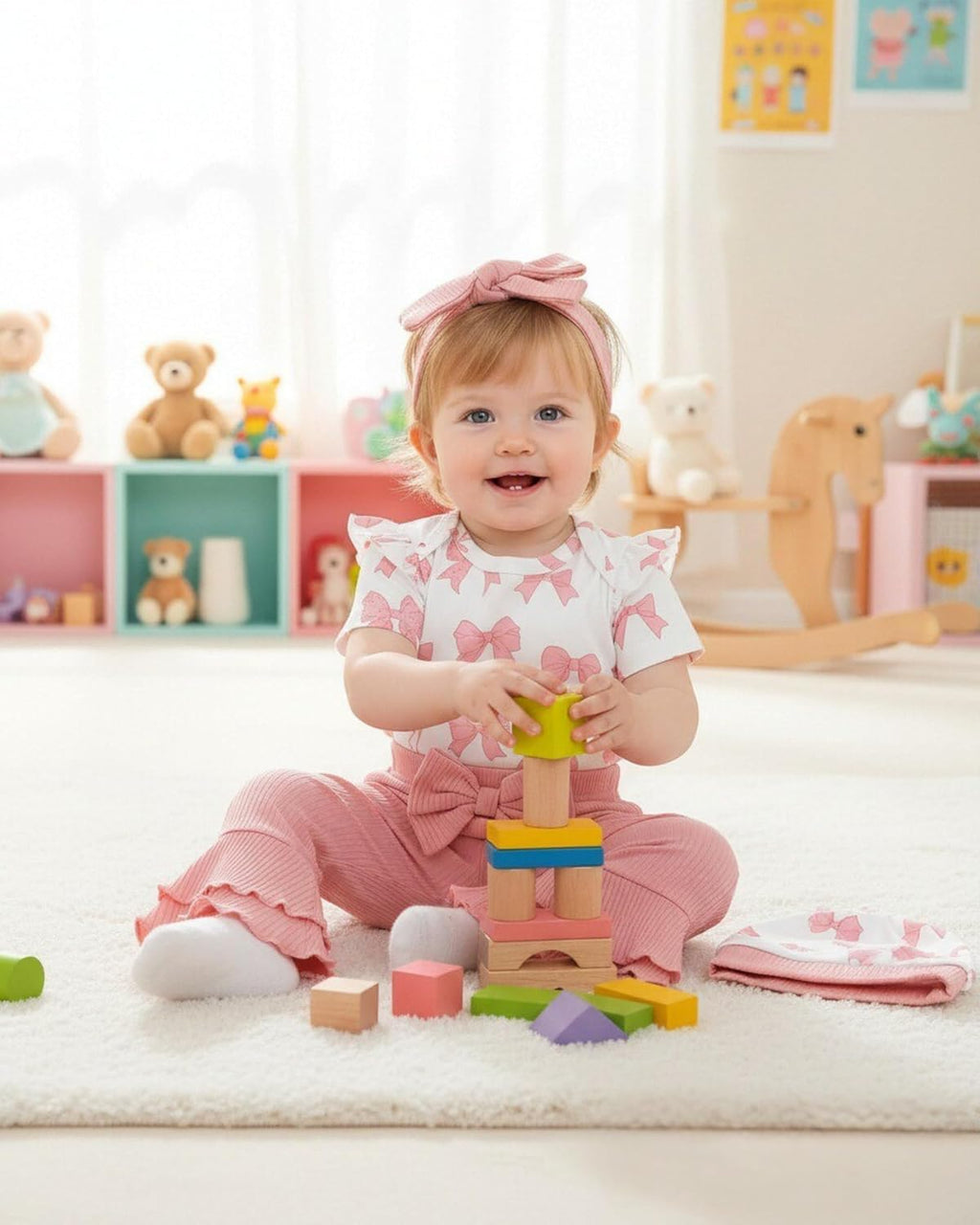 Renotemy Newborn Baby Girl Clothes - Bell Bottom Romper Set for Spring/Summer | Preemie to 12 Months