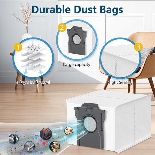 23 Pcs Replacement Parts for Dreame L10s Ultra Gen 2/ L10s Pro Ultra Heat/ X30 Ultra/Mova E30 Ultra Robot Vacuum and Mop, 2 Main Brush, 6 Mop Pads, 4 Dust Bags, 4 Filters, 6 Side Brush, 1 Clean Brush