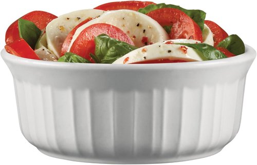 CorningWare Round French White Casserole Dishes - 16oz with Plastic Lids (Set of 2)