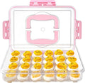 Deviled Egg Carrier by [Brand Name] - Durable Clear Plastic Storage for 24 Eggs | Stackable & Portable Pink Tray for Parties