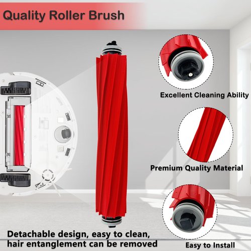iKuKurun 2 Pack Rubber Roller Brushes Replacement for Roborock QV 35A/35S, Q7,Q7+,Q7 Max,Q7 Max+ S7, S7+, S7 MaxV, S7 MaxV Plus, S7 MaxV Ultra, T7S, T7SPlus, Q Revo, Qrevo MaxV, Qrevo S Robot Vacuum