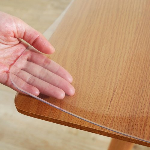 Warmstar Clear Table Protector 2mm Thick, 35x63 Inch Clear Table Cover Protector, Plastic Table Cover, Clear Desk Mat Desk Pad, Desk Protector Mat for Coffee Table, Writing Desk, Dining Room