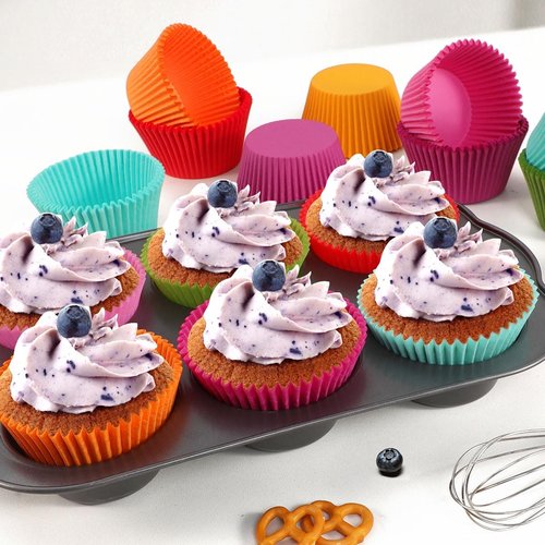 Caperci Jumbo Cupcake Liners - Extra Large 300-Count, Odorless & Food Grade Grease-Proof Paper