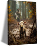 Framed Jesus and Lamb Canvas Wall Art - Christian Decor for Living Room & Bedroom | Inspiring Prints