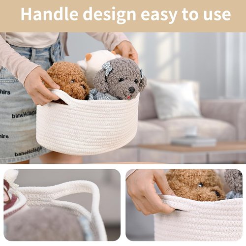 Happyiren Cute Woven Storage Basket - Versatile Decorative Organizer with Handle for Gifts & Toys