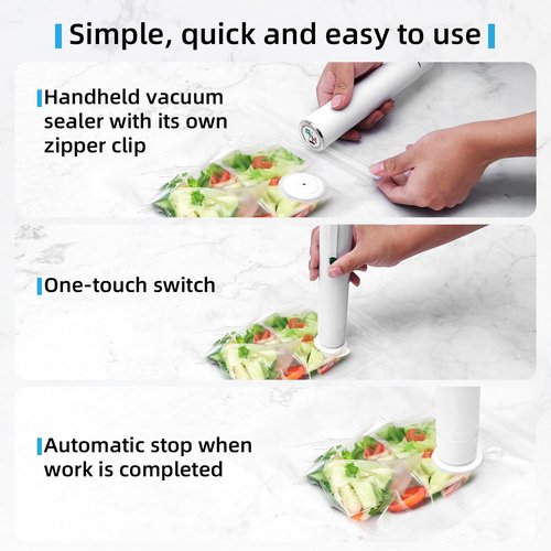 Vixino Vacuum Sealer, vacuum sealer for food, handheld vacuum sealer(Vacuum Sealers+ 20 reusable vacuum seal bags)