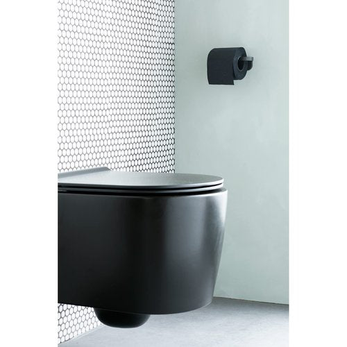 Brabantia Mindset Wall Mounted Toilet Roll Holder (Mineral Infinite Gray) Wide Opening, Bathroom Tissue Rack, Concealed Fixings, Anti-Rust Materials