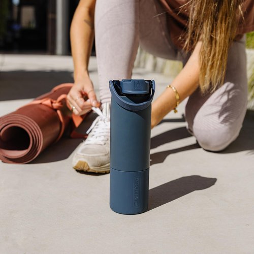 BrüMate Rise 35oz Water Bottle With 100% Leakproof Covered Silicone Straw | Insulated Stainless Steel Water Bottle With Removable Straw | Fast Flow | Soft Sip Silicone Spout | BPA-Free (Dark Aura)