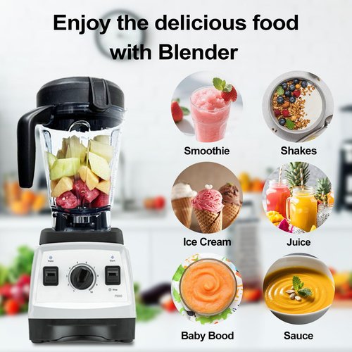 Blender Pitcher 64oz Low-Profile, Replacement Pitcher for 750 5200 7500 6300 Vm0103 Vm0197 E310 G/Classic C/Explorian/Commercial series etc