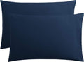 FLXXIE Pillow Cases - Soft Microfiber Queen Pillow Covers | Wrinkle Resistant, 2-Piece Set, Navy 20x30