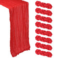 8 Pack Red Valentine's Day Table Runner Cheesecloth 10Ft Gauze Cheese Cloth Table Runner 120 Inch Boho Sheer Rustic Fabric for Party Decor Baby Shower Wedding Holiday Decorations