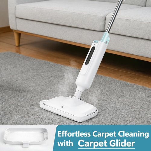 Simple Deluxe Steam Mop for Floor Cleaning, Lightweight Floor Steamer Cleaner Mop - Ideal for Hardwood/Tile/Laminate Floors Carpet, 2 Washable Pad, White and Green