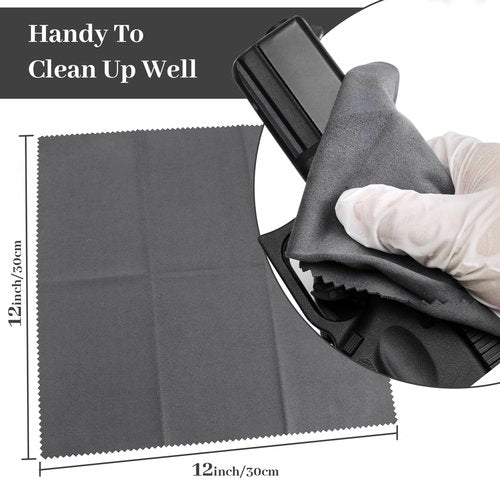 BOVPCAO Microsuede Gun Cloth 3 Pack, 12"x12" - Lint Free, Highly Absorbent Cleaning Rags, Durable Microfiber Cloth for Guns Cleaning, Polishing, Maintaining (Soft & Washable)