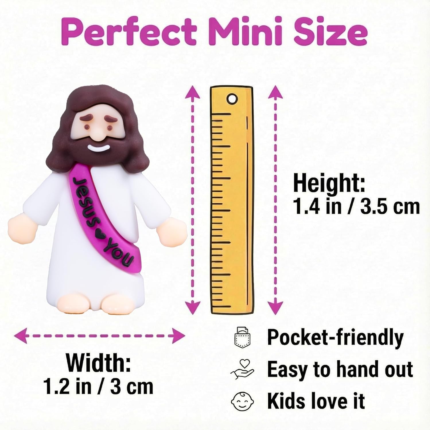 Skiennix Mini Jesus Figurines - 200PCS Bulk Religious Toys for Easter Egg Stuffers & Gifts - Bright Colors