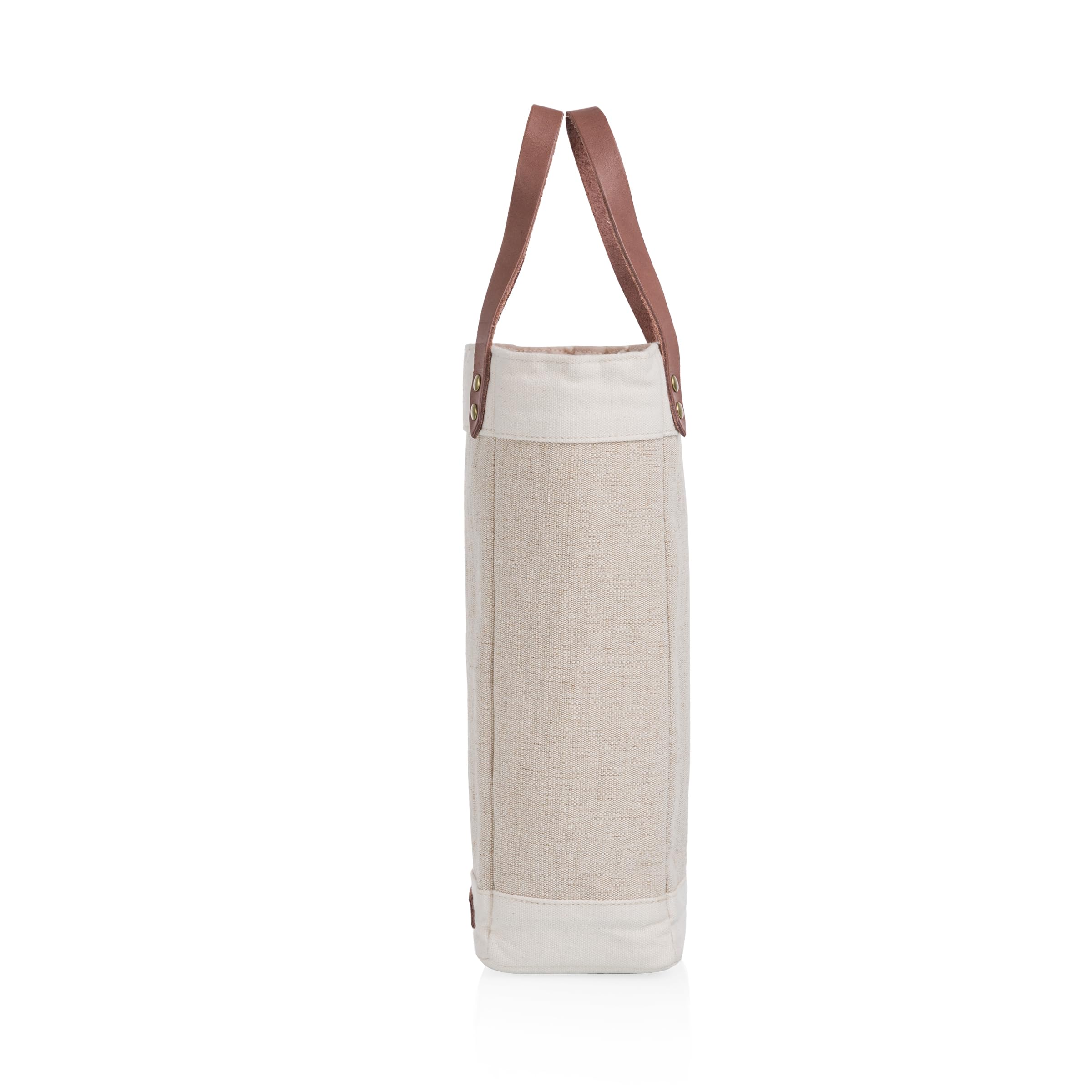 PICNIC TIME Pinot Jute Single Bottle Insulated Wine Bag, Wine Tote Bag, Wine Gift Bag, (Beige)
