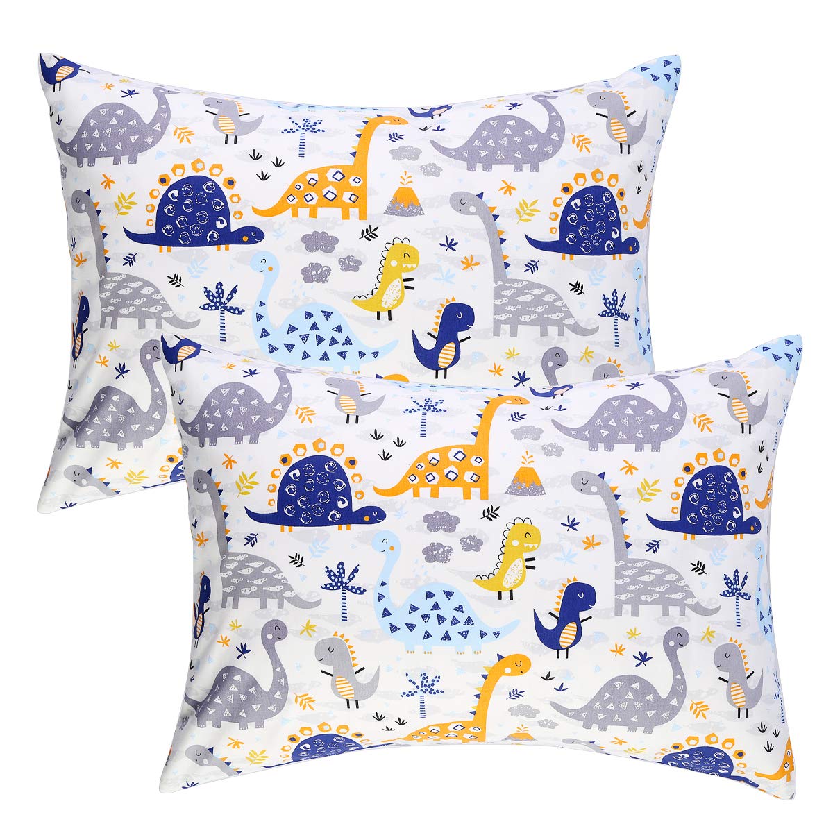 IBraFashion Kids Toddler Pillowcases Set 100% Cotton 14x19 Jungle Animals Envelope Style, Machine Washable