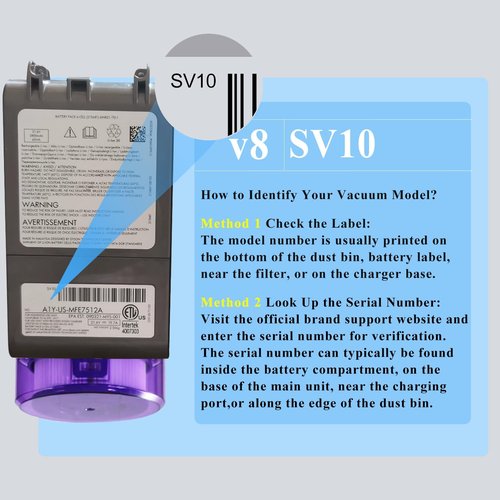Dyson V8 Battery Replacement - Upgraded 21.6V Compatible with V8 Animal, Absolute, Motorhead, Fluffy | 215681