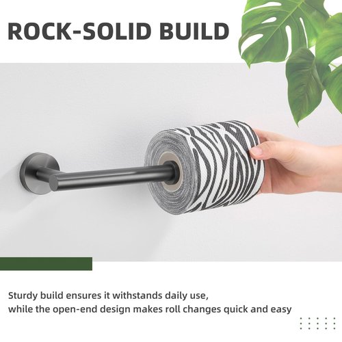 APLusee Toilet Paper Holder Gun Gray 304 Stainless Steel, Rustproof & Waterproof, Heavy-Duty Wall Mounted Holder, Space-Saving Storage for Modern Bathrooms